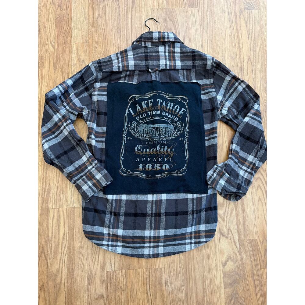 Lake Tahoe Upcycled Flannel Flannel Shirt Unisex Size Medium M